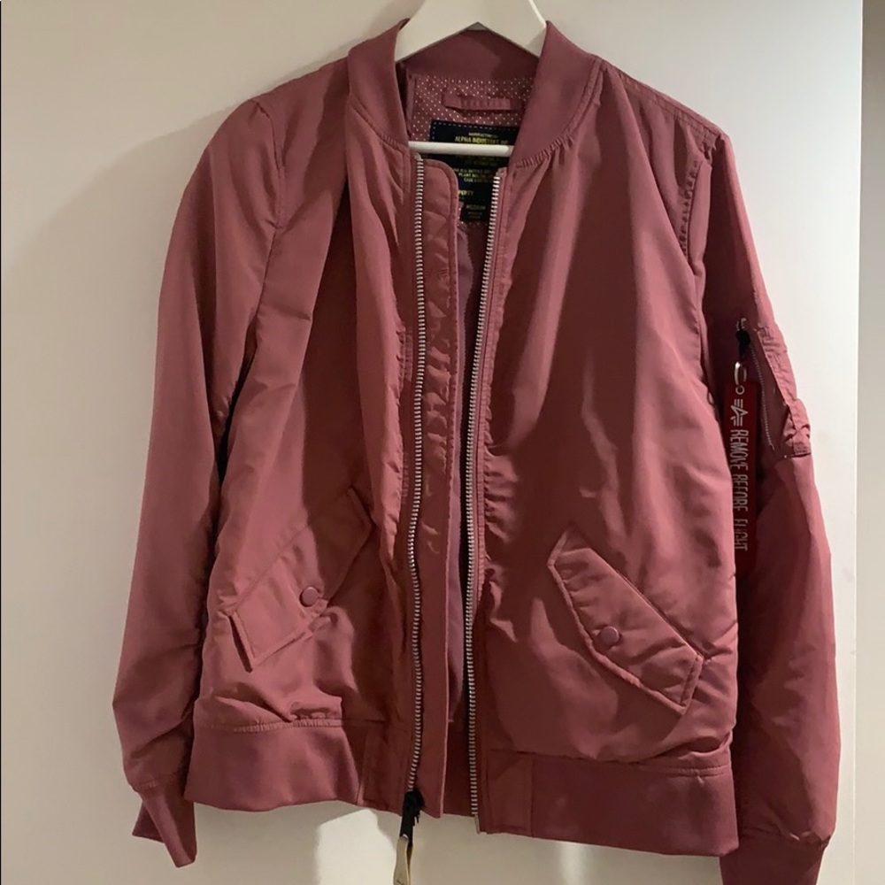 Pink Alpha Bomber Jacket